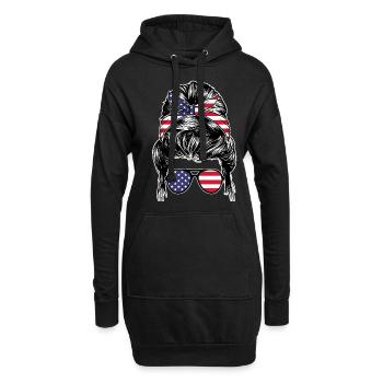 États-Unis Amérique Américaine - Sweat-shirt à capuche long Femme - noir - Devant