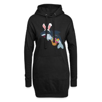 Requin de Pâques - Sweat-shirt à capuche long Femme - noir - Devant