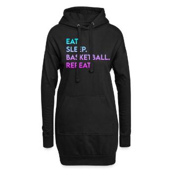 manger du sommeil basket répéter - Sweat-shirt à capuche long Femme - noir - Devant