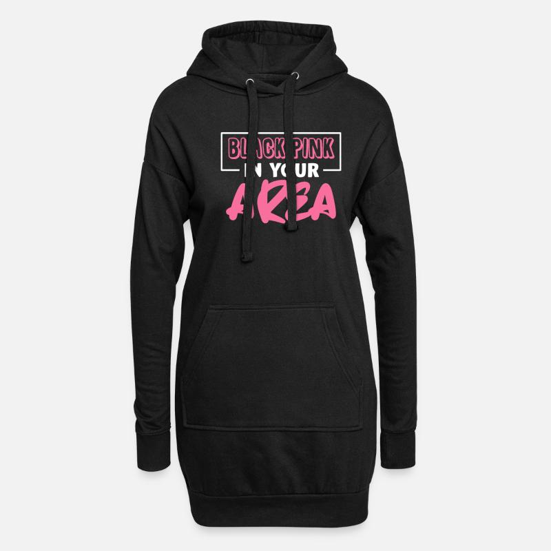 K-Pop - Hoodie-Kleid - Schwarz