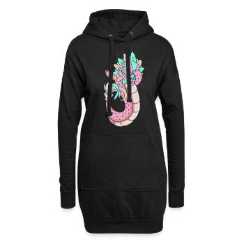 Tupfende Quetzalcoatl Aztekische Gefiederte Schlan - Hoodie-Kleid - Schwarz - Vorne