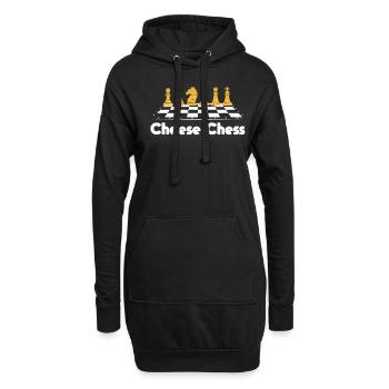 Cheese Chess Chewy Pièces d’échiquier Cadeau - Sweat-shirt à capuche long Femme - noir - Devant