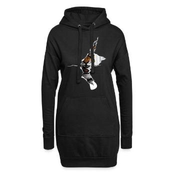 Tiger Gebrüll Raubkatze - Hoodie-Kleid - Schwarz - Vorne