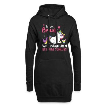 Team Braut Wir eskalieren bis zum Schluss - Hoodie-Kleid - Schwarz - Vorne