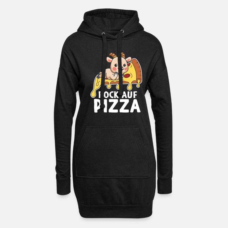 Bock Auf Pizza - Hoodie-Kleid - Schwarz
