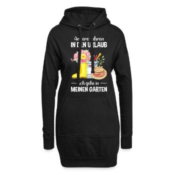 Garten Urlaub Lustiger Spruch Gärtner Geschenkidee - Hoodie-Kleid - Schwarz - Vorne