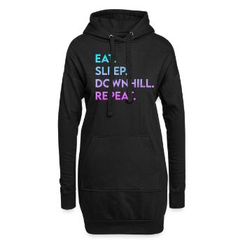 manger dormir en descente répéter - Sweat-shirt à capuche long Femme - noir - Devant