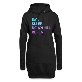 manger dormir en descente répéter - Sweat-shirt à capuche long Femme - noir - Devant
