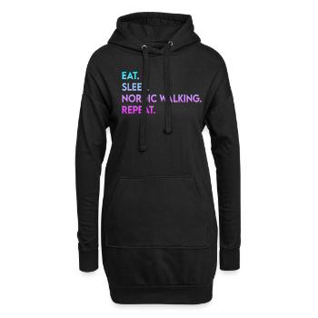 manger du sommeil marche nordique répéter - Sweat-shirt à capuche long Femme - noir - Devant