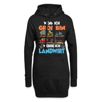 WENN ICH GROß BIN WERDE ICH LANDWIRT - Hoodie-Kleid - Schwarz - Vorne