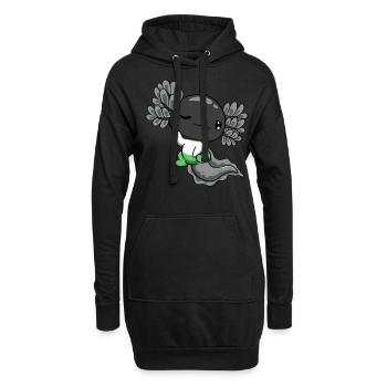Demiromantische Stolzflagge Kawaii Axolotl Haufen - Hoodie-Kleid - Schwarz - Vorne