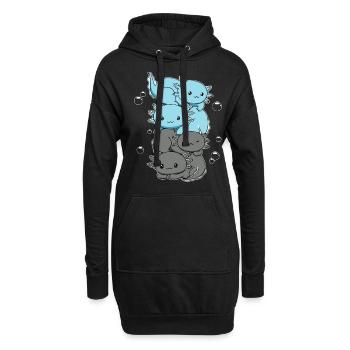 Autosexuelle Flagge Axolotl Haufen Kawaii - Hoodie-Kleid - Schwarz - Vorne