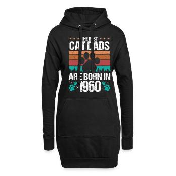 Cat Dad Born in 1960 Birthday for Cat Father 1960 - Hoodie-Kleid - Schwarz - Vorne