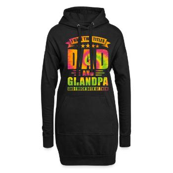 Papa und Opa Zwei Titel - Hoodie-Kleid - Schwarz - Vorne