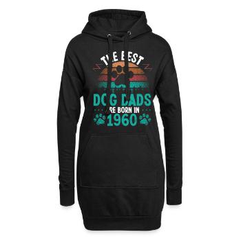 Dog Dad Born in 1960 Birthday for Dog Father 1960 - Hoodie-Kleid - Schwarz - Vorne