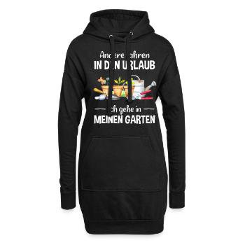 Garten Urlaub Lustiger Spruch Gärtner Geschenkidee - Hoodie-Kleid - Schwarz - Vorne