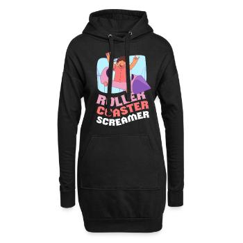 Rollercoaster Screamer Achterbahn - Hoodie-Kleid - Schwarz - Vorne