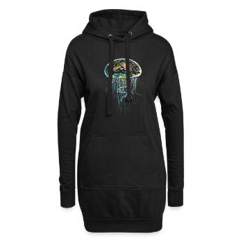 Méduse - Sweat-shirt à capuche long Femme - noir - Devant