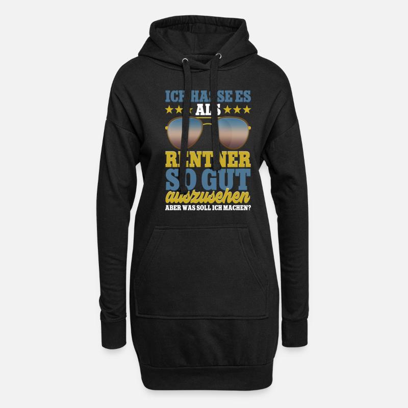 Ich hasse es als Rentner - Hoodie-Kleid - Schwarz