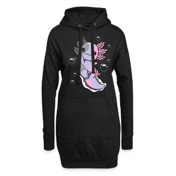 Cupiosexuelle Flagge Axolotl Haufen Kawaii - Hoodie-Kleid - Schwarz - Vorne