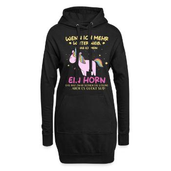 Einhorn Sprüche Einhorn Damen - Hoodie-Kleid - Schwarz - Vorne