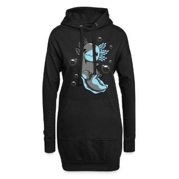 Autosexuelle Flagge Axolotl Haufen Kawaii - Hoodie-Kleid - Schwarz - Vorne