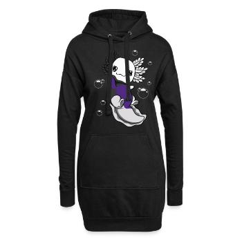 Zweigeschlechtliche Flagge Axolotl Haufen Kawaii - Hoodie-Kleid - Schwarz - Vorne