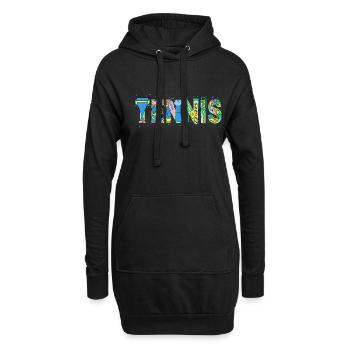 Raquette de tennis Joueur de tennis - Sweat-shirt à capuche long Femme - noir - Devant