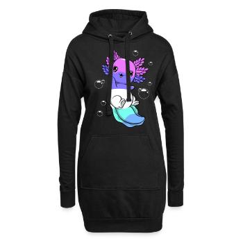 Drapeau spectrosexuel Axolotl Pile Kawaii - Sweat-shirt à capuche long Femme - noir - Devant