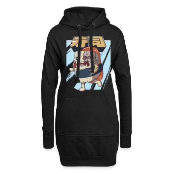 Cyborg Japonais Sushi Monster Cyber Punk Cyber - Sweat-shirt à capuche long Femme - noir - Devant