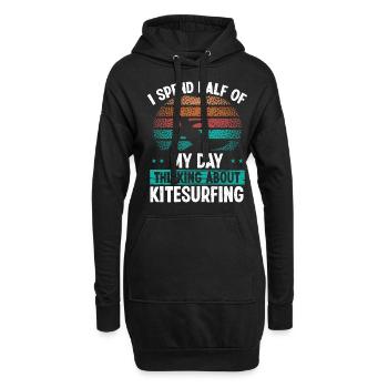 Kitesurf Vintage Penser au Kitesurf - Sweat-shirt à capuche long Femme - noir - Devant