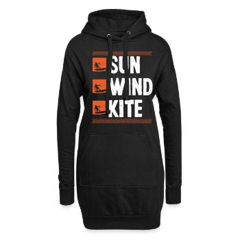Kiteboarding Sund Wind Kite Kitesurfing Kiteboard - Hoodie-Kleid - Schwarz - Vorne