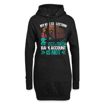 Kiteboarding Vintage Kite Collection Kitesurfing - Hoodie-Kleid - Schwarz - Vorne