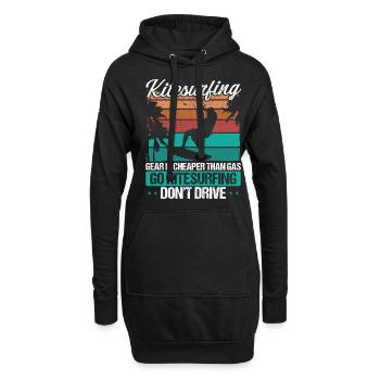 Kitesurf Humour Kitesurf Drôle Kiteboarder - Sweat-shirt à capuche long Femme - noir - Devant