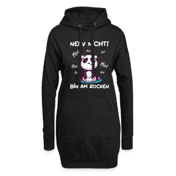 Bin am Zocken Gaming Panda - Hoodie-Kleid - Schwarz - Vorne