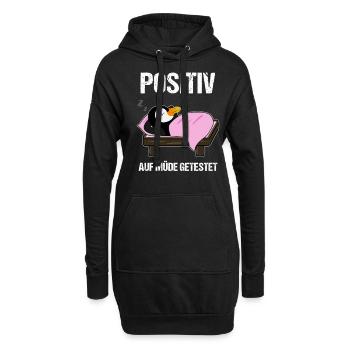 Schlafender Pinguin Lustiger Spruch Geschenk - Hoodie-Kleid - Schwarz - Vorne