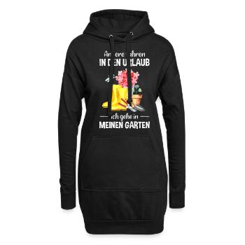 Garten Urlaub Lustiger Spruch Gärtner Geschenkidee - Hoodie-Kleid - Schwarz - Vorne