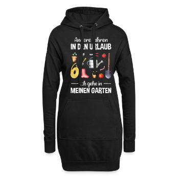 Garten Urlaub Lustiger Spruch Gärtner Geschenkidee - Hoodie-Kleid - Schwarz - Vorne
