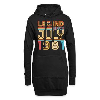 Geboren Im Juli 1981 - Hoodie-Kleid - Schwarz - Vorne