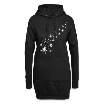 Weisse Sternenstrasse - Hoodie-Kleid - Schwarz - Vorne