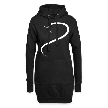 Halbes Herz Weisses Design - Hoodie-Kleid - Schwarz - Vorne