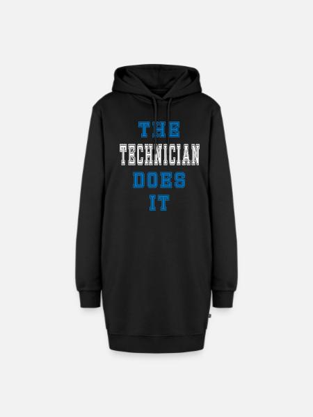 The Techniker does it Techniker Geschenk - Hoodie-Kleid - Schwarz
