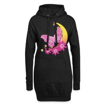 Moth Rose Mond Occult Motte Goth - Hoodie-Kleid - Schwarz - Vorne