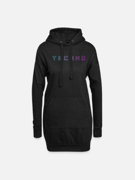 Techno - Hoodie Dress - black