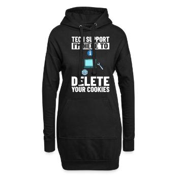 Support technique Assistance technique informatique Helpdesk - Sweat-shirt à capuche long Femme - noir - Devant