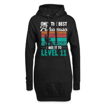 11 Fishing Level 11 Year Old Angler Fisherman - Hoodie-Kleid - Schwarz - Vorne