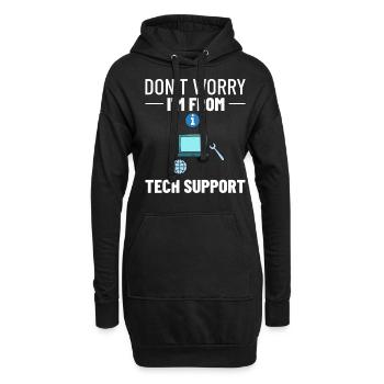 Support technique Assistance technique informatique Helpdesk - Sweat-shirt à capuche long Femme - noir - Devant