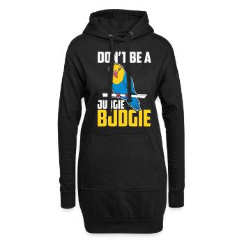 Ne soyez pas un oiseau perroquet Judgie Budgie - Sweat-shirt à capuche long Femme - noir - Devant