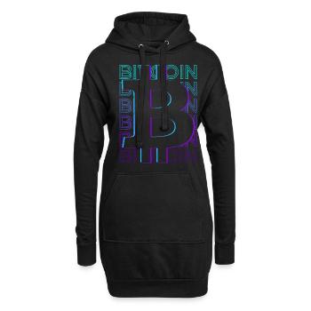 Bitcoin Kryptowährung Krypto Retro Geschenk - Hoodie-Kleid - Schwarz - Vorne