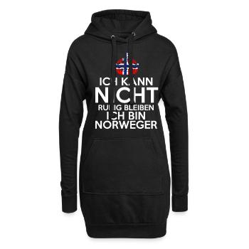 Skandinavien Norwegen Norweger Norwegisch - Hoodie-Kleid - Schwarz - Vorne